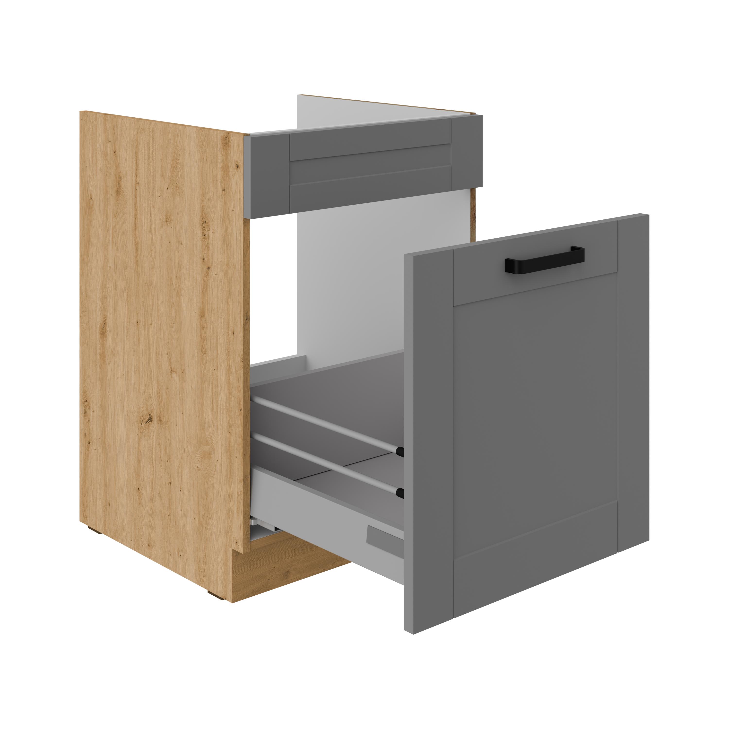 Dolná kuchynská skrinka Lucid 60 ZL 1S BB (korpus: dub artisan + front: mdf dustgrey)