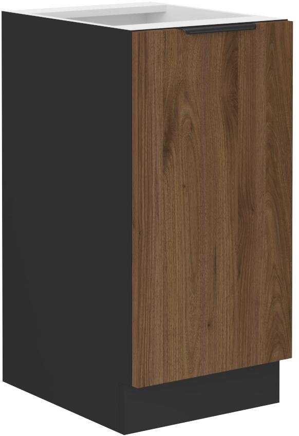 Horná kuchynská skrinka Manana 40 D 1F BB (korpus: čierna matná + front: orech okapi)