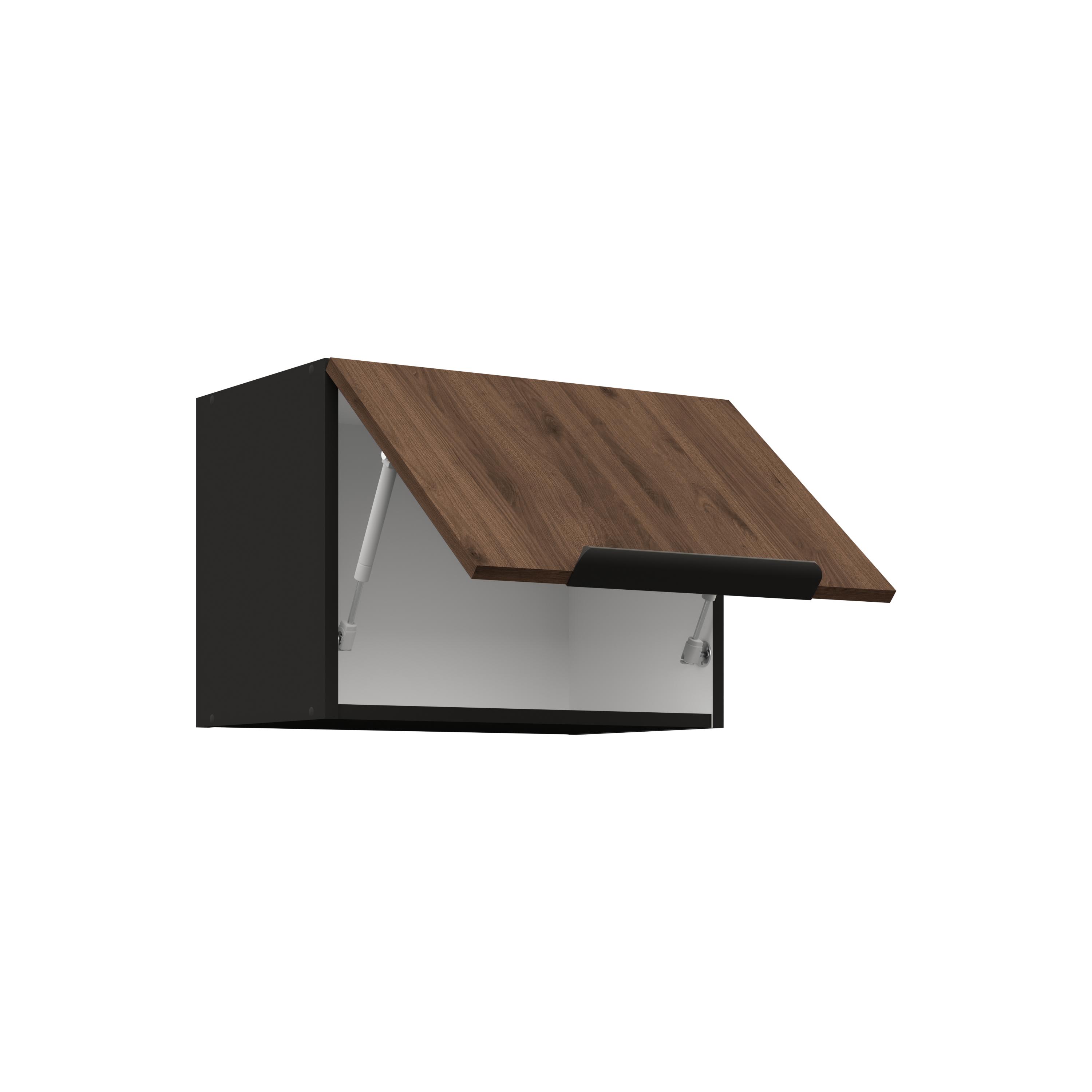 Horná kuchynská skrinka Manana 50 GU 36 1F (korpus: čierna matná + front: orech okapi)