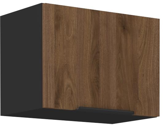 Horná kuchynská skrinka Manana 50 GU 36 1F (korpus: čierna matná + front: orech okapi)