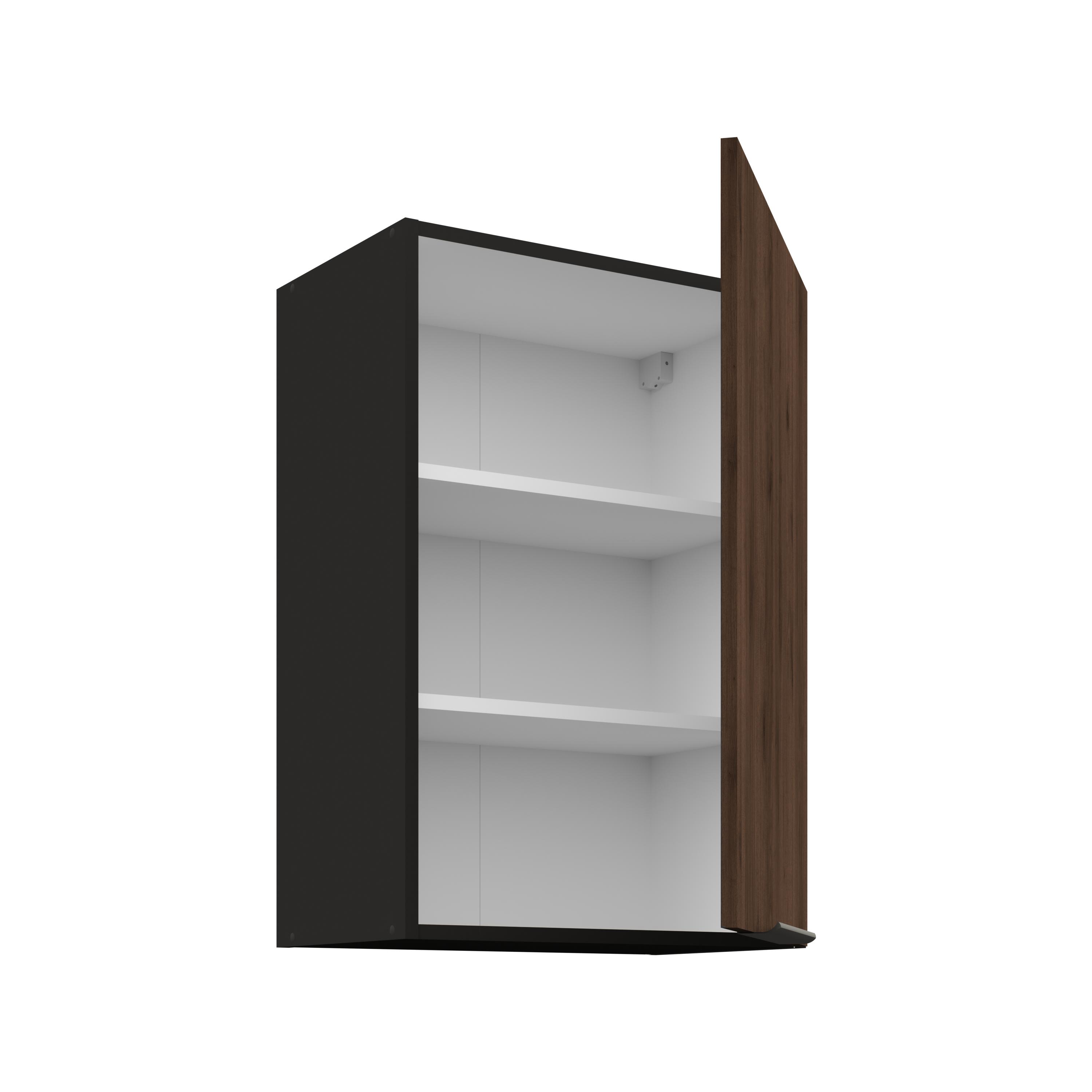 Horná kuchynská skrinka Manana 50 G 72 1F (korpus: čierna matná + front: orech okapi)