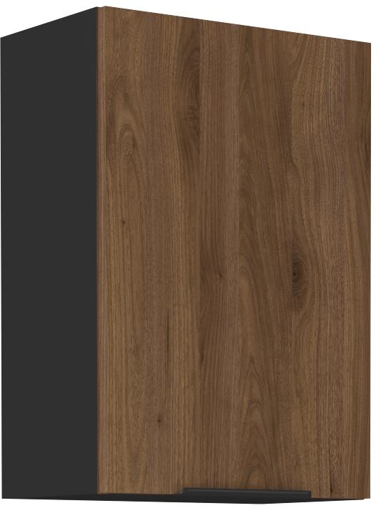 Horná kuchynská skrinka Manana 50 G 72 1F (korpus: čierna matná + front: orech okapi)