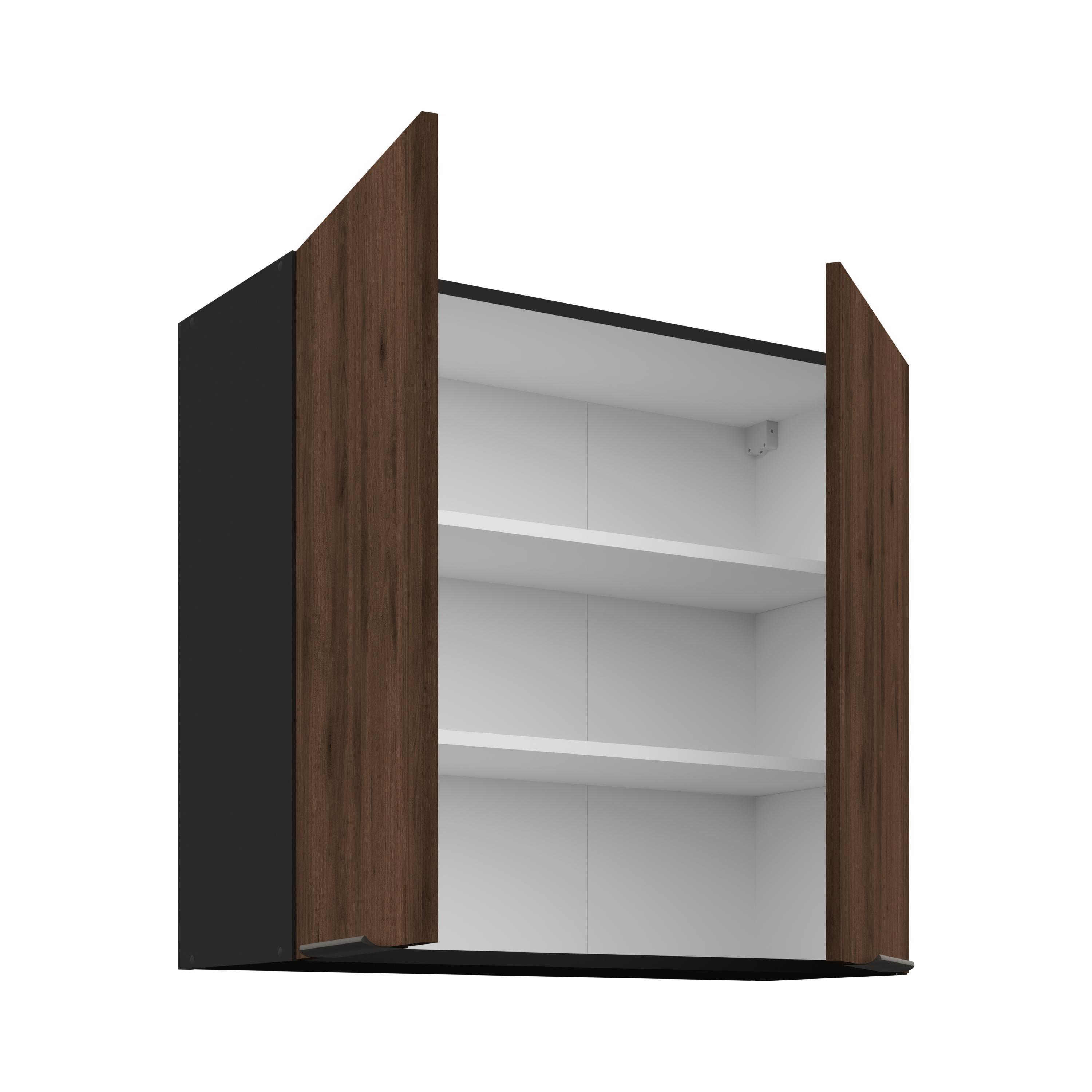 Horná kuchynská skrinka Manana 80 G 72 2F (korpus: čierna matná + front: orech okapi)