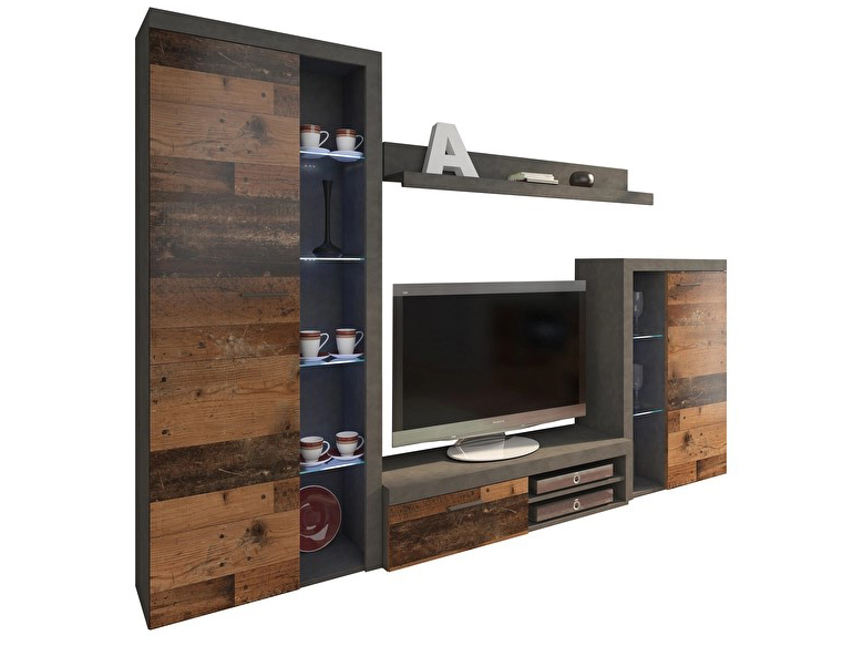 Obývacia stena Rudby (old mat + matera) (bez osvetlenia)