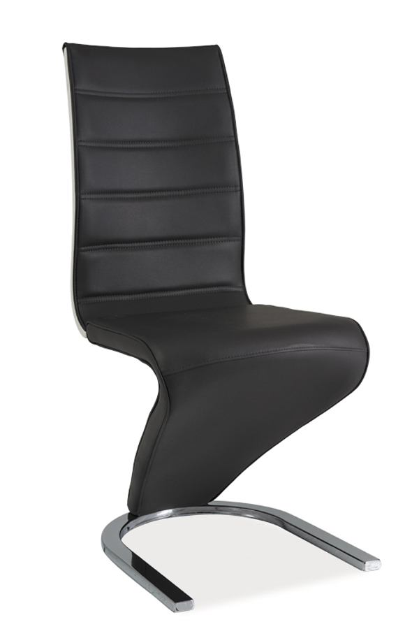 Jedálenská stolička H-134 (ekokoža čierna + biela)