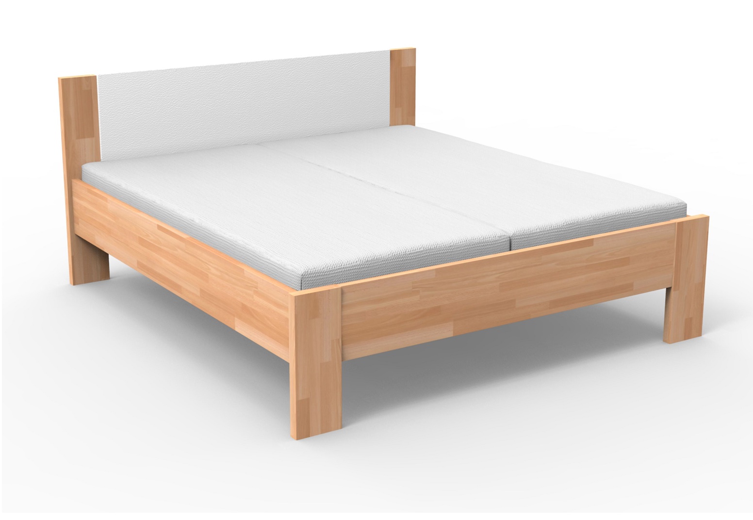 Manželská posteľ 200 cm Nicky čalúnené čelo (masív)