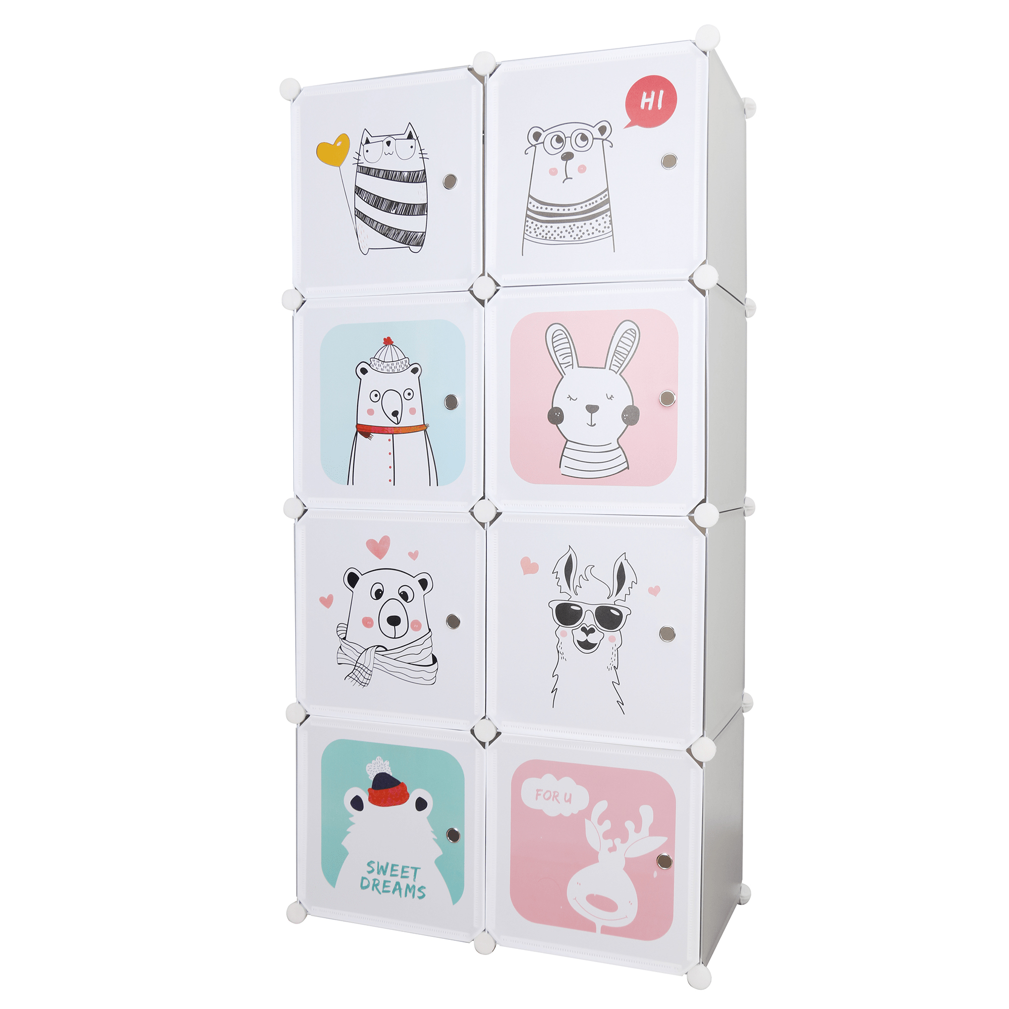 Detská modulárna skriňa Rover (sivá + detský vzor)