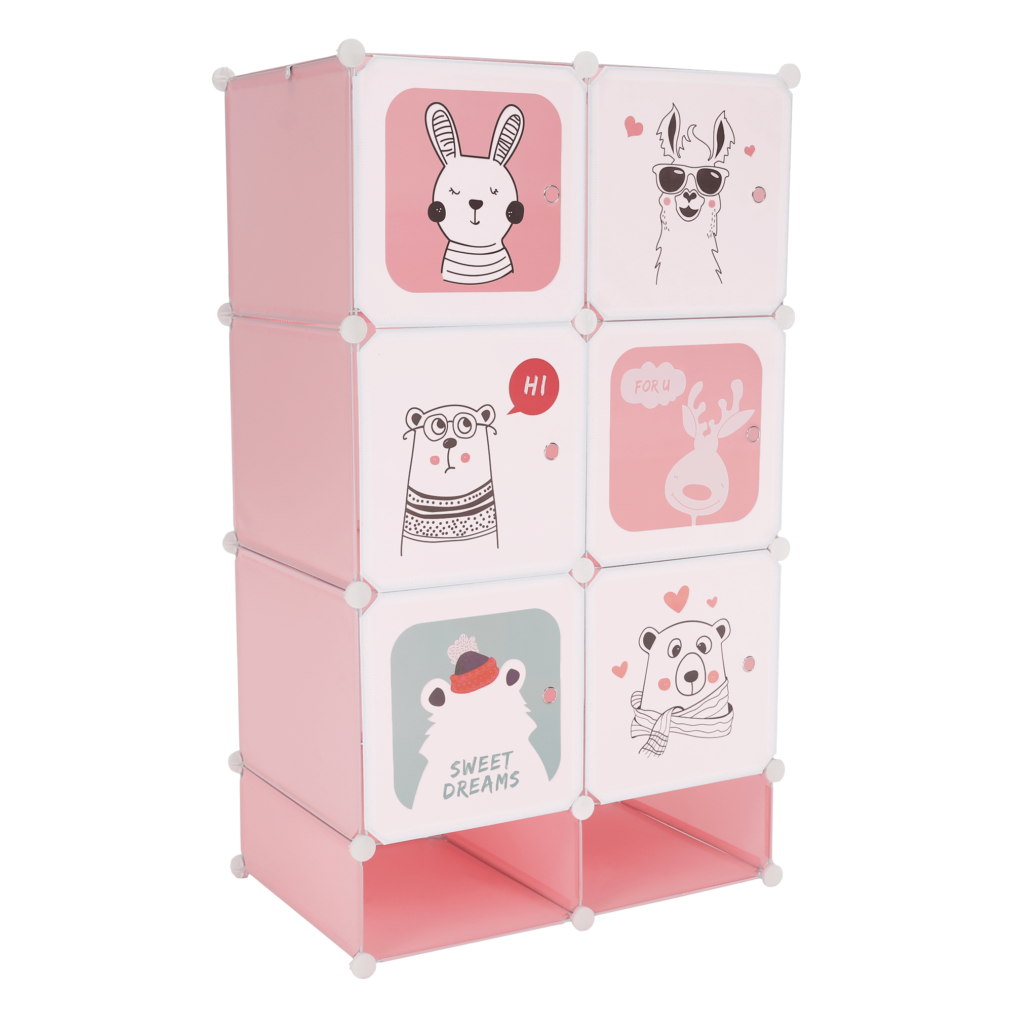 Modulárna skriňa Finnstar (ružová + detský vzor) *výpredaj