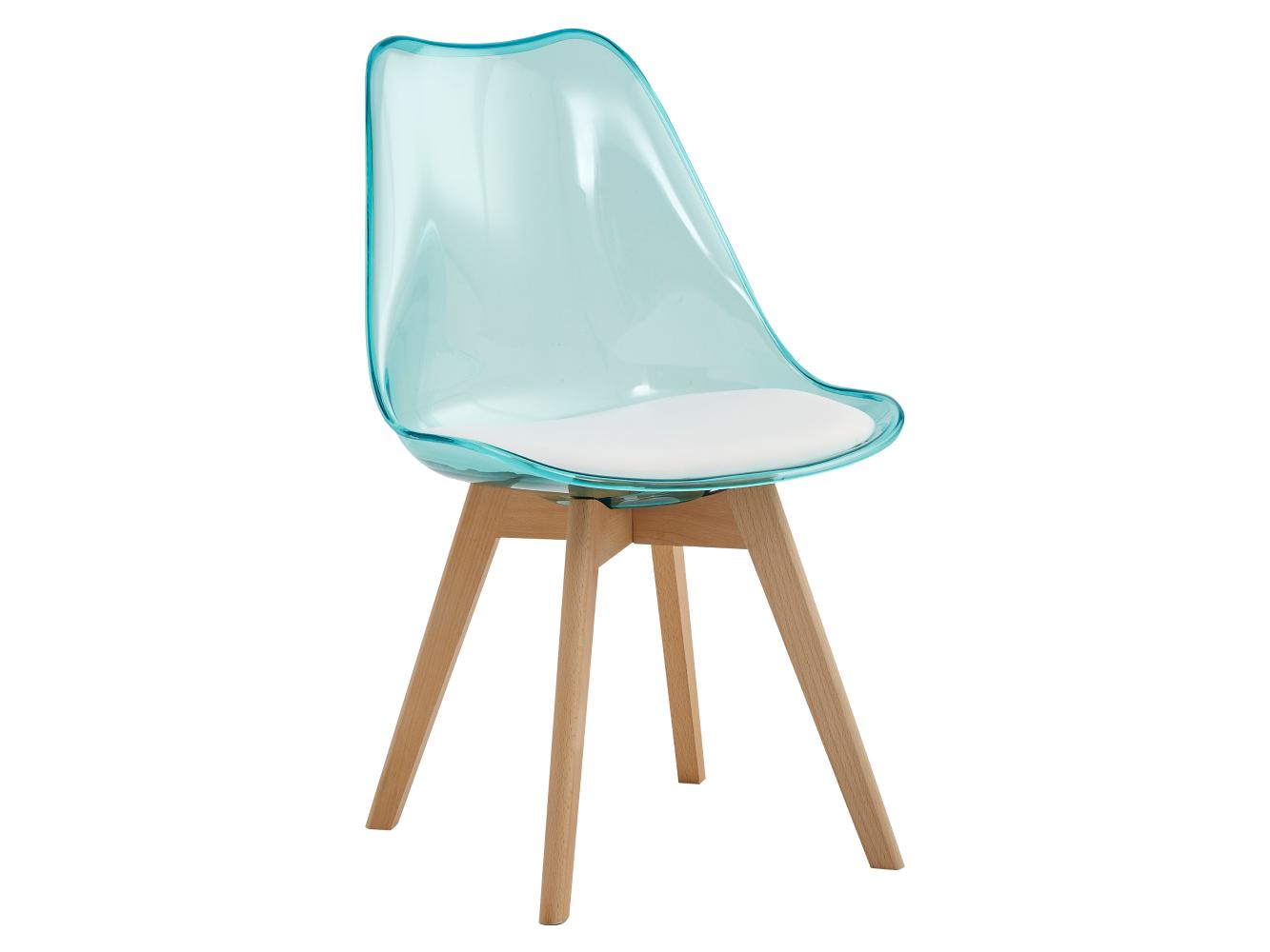 Jedálenská stolička Bralla 2 (transparentný + zelená + buk + biela)