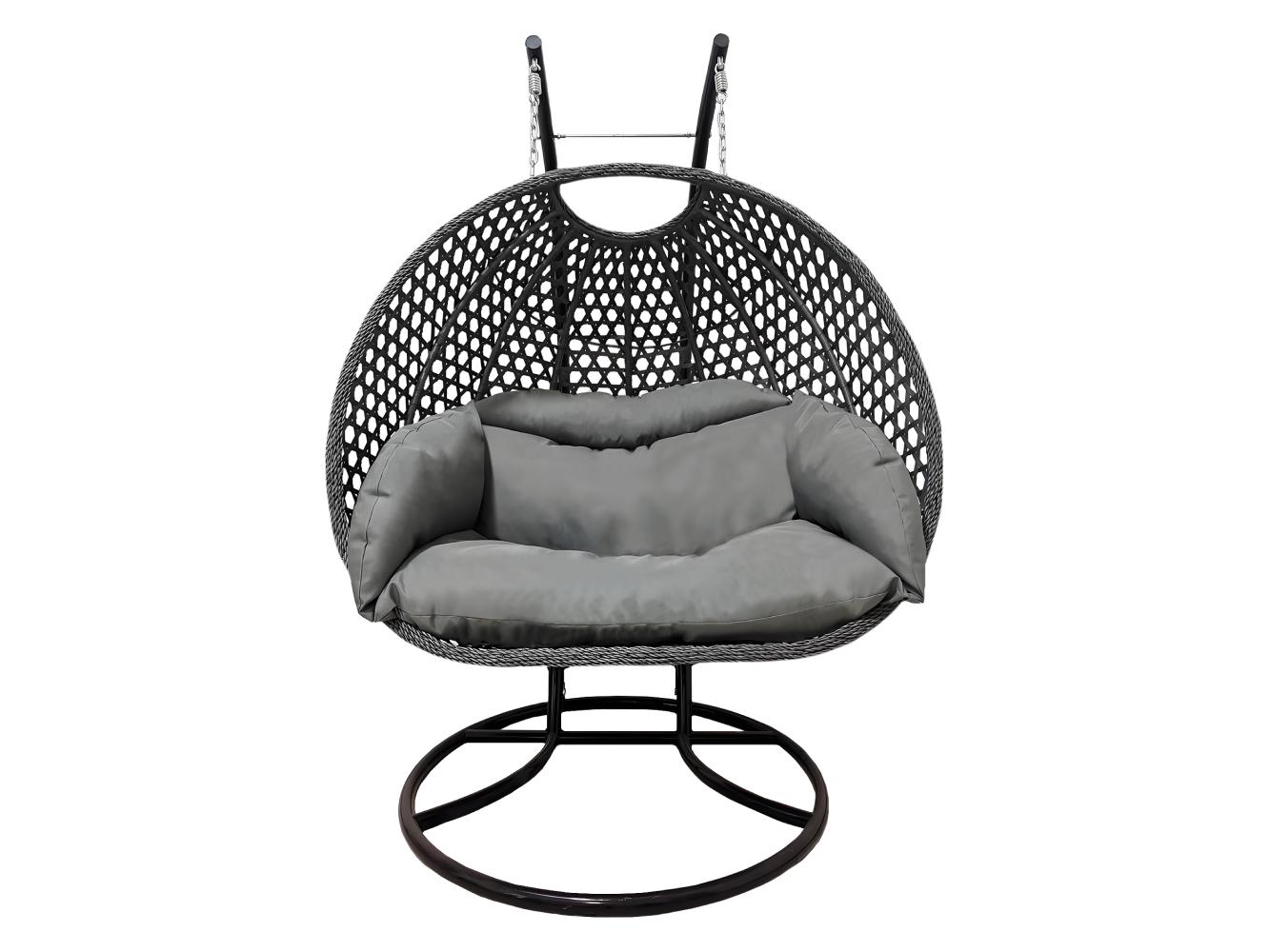 Závesné dvojkreslo Deriva (čierna + sivá + tmavosivá)