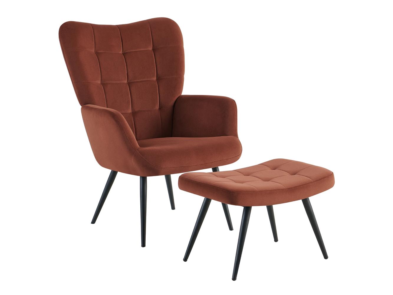 Kreslo s podnožkou Halago (hnedá + čierna)