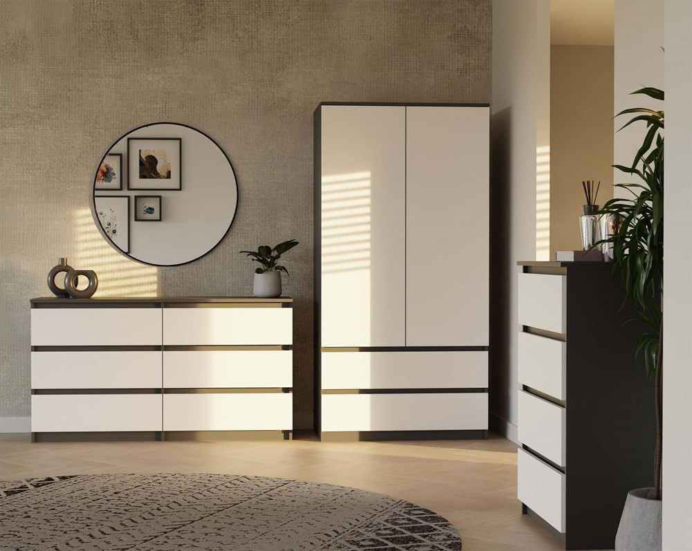 Šatníková skriňa Musecalo 1 (antracit + biela)