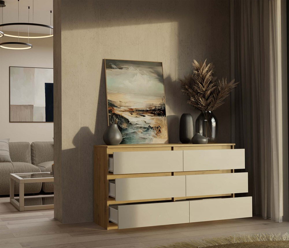 Komoda Musecalo 6 140 (dub artisan + kašmír)