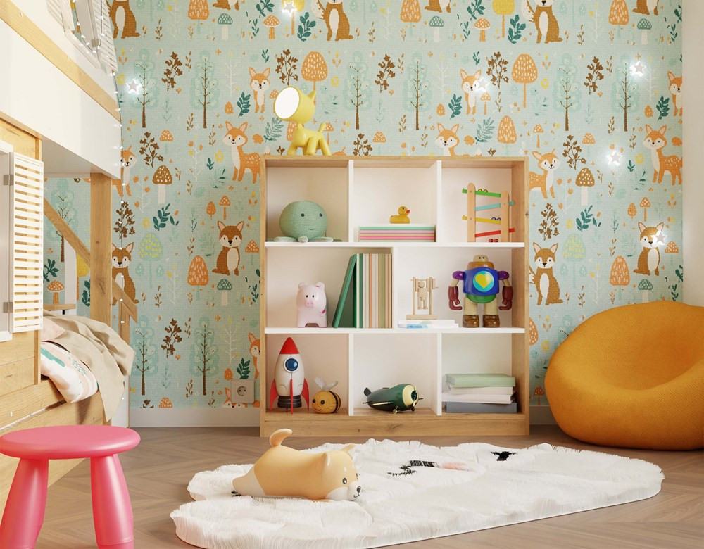 Regál Fragil 2 (dub artisan + biela)