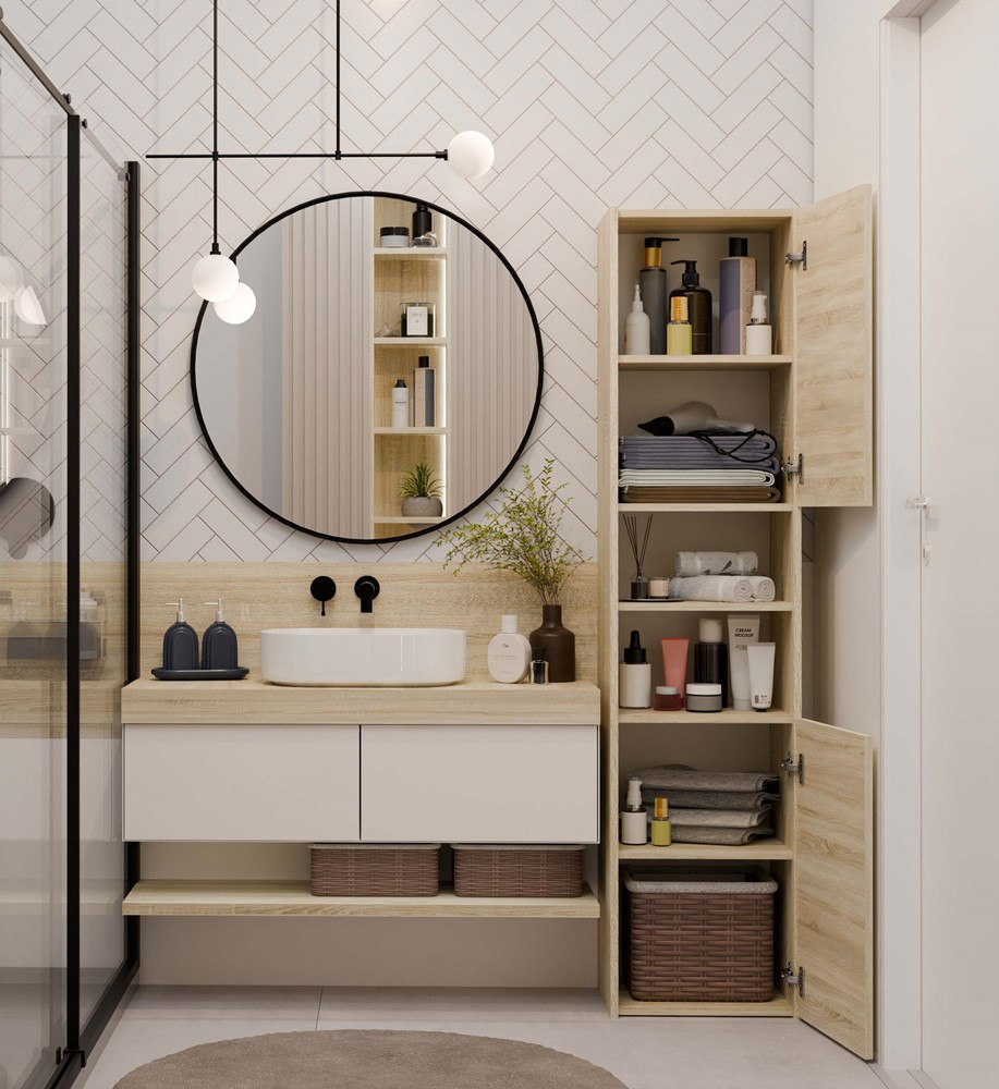 Kúpeľňová skrinka Samways 3 (dub sonoma)