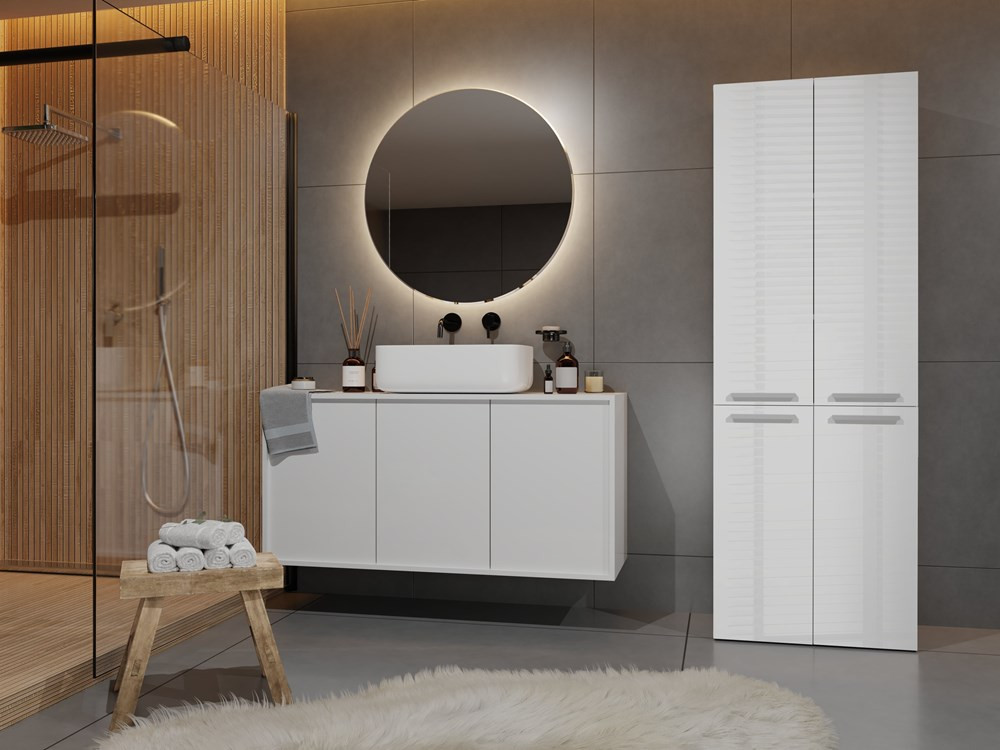 Kúpeľňová skrinka Neltossa 3 (lesk biely)