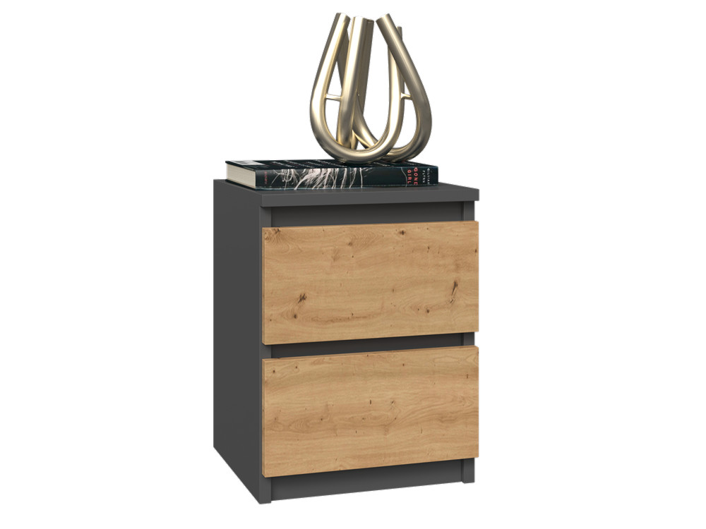 Nočný stolík Musecalo 2 (antracit + dub artisan)