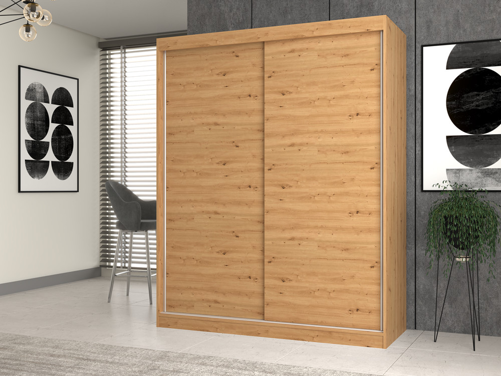Šatníková skriňa s posuvnými dverami Igatossa 160 A (dub artisan)