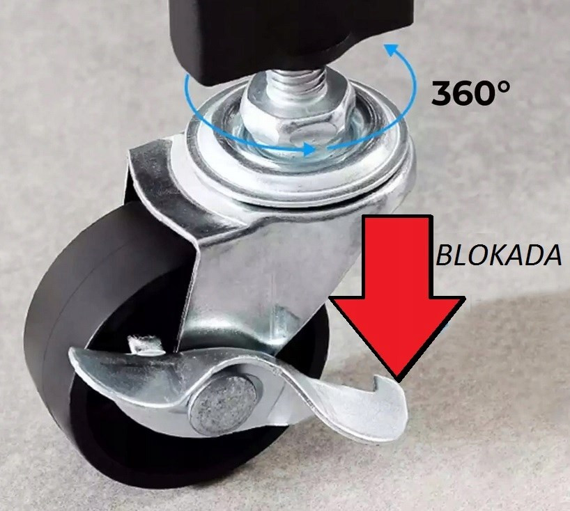 Kuchynský regál na kolieskach Ricos 3 (čierna)