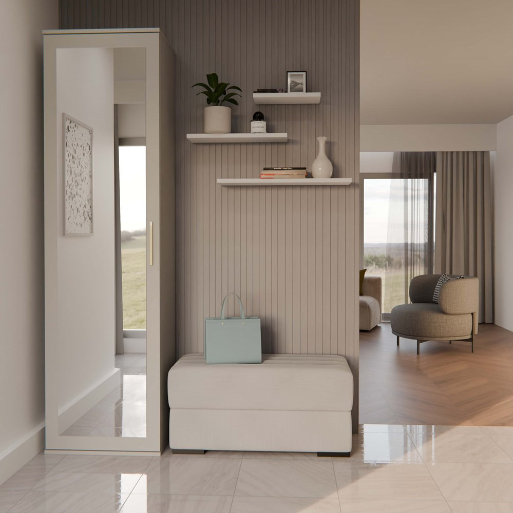 Šatníková skriňa Dialogos 1 (kašmír) (so zrkadlom)