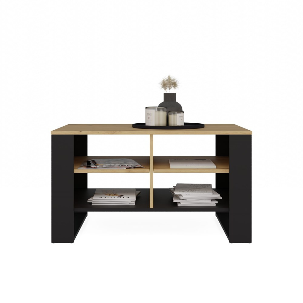 Konferenčný stolík Maduro 4 (dub artisan + čierna)