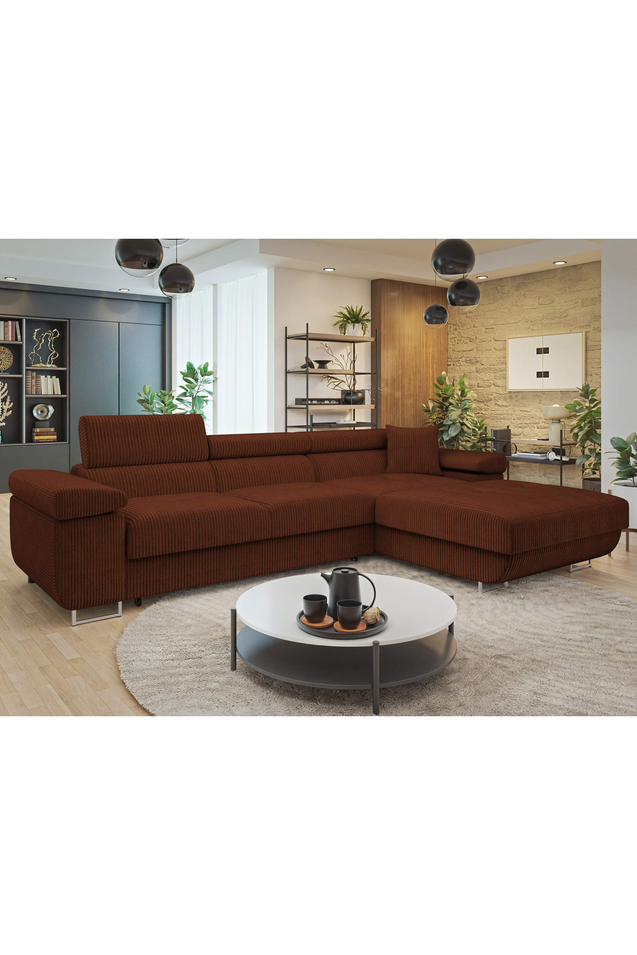 Rohová sedačka Terazuro Mini S (oranžová) (s úl. priestorom) (P)