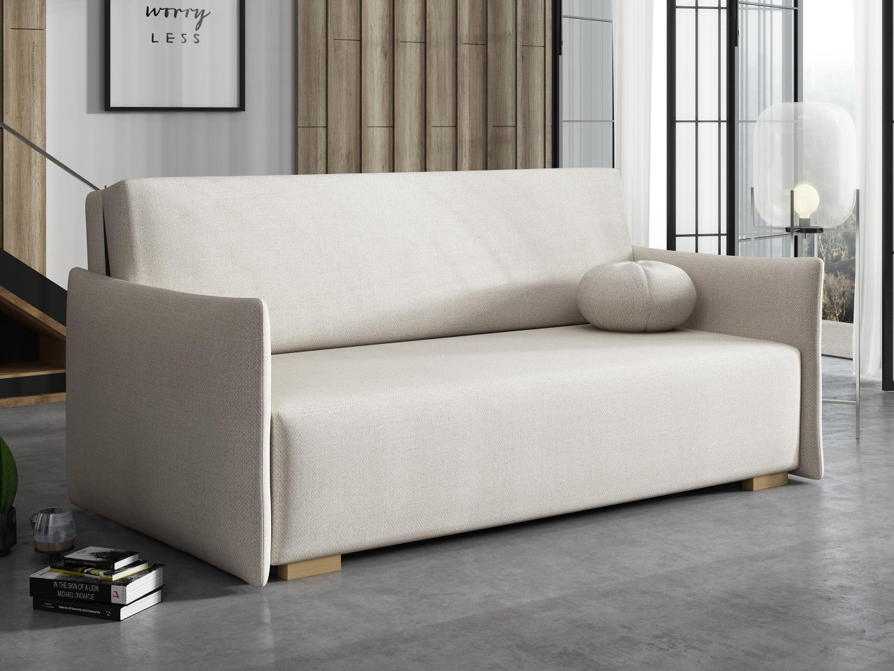 Rozkladacia pohovka Carivia Glov IV (krémová) (s úl. priestorom)