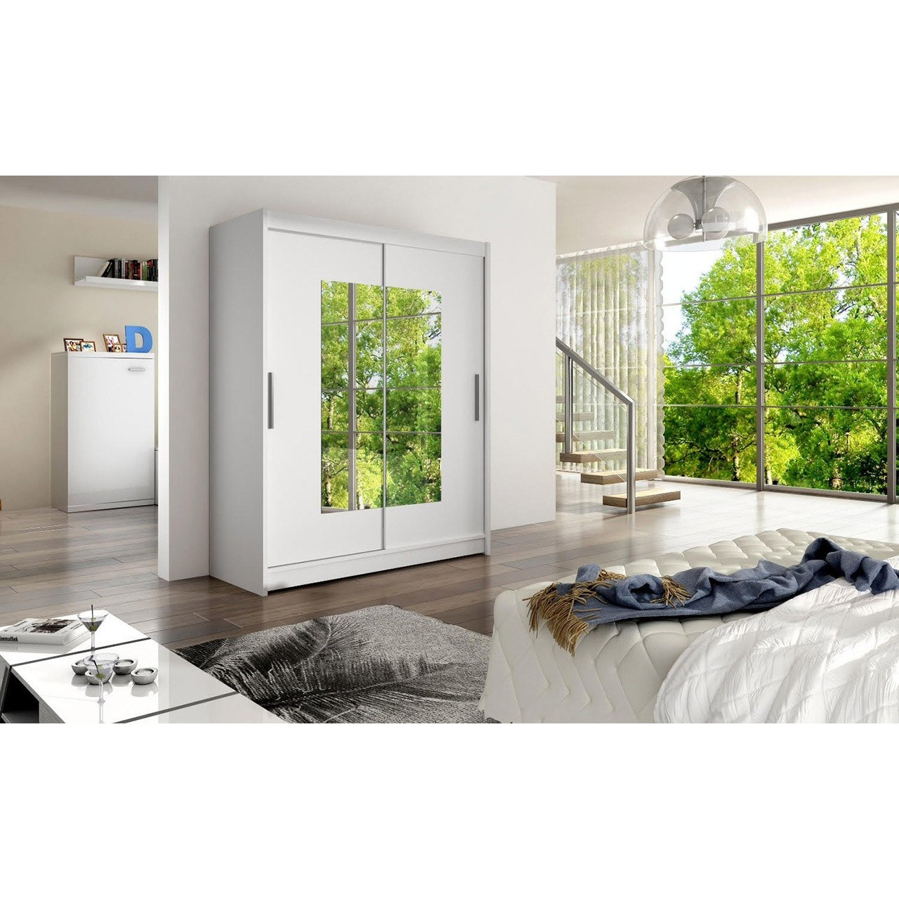 Šatníková skriňa Primrose III (biela)