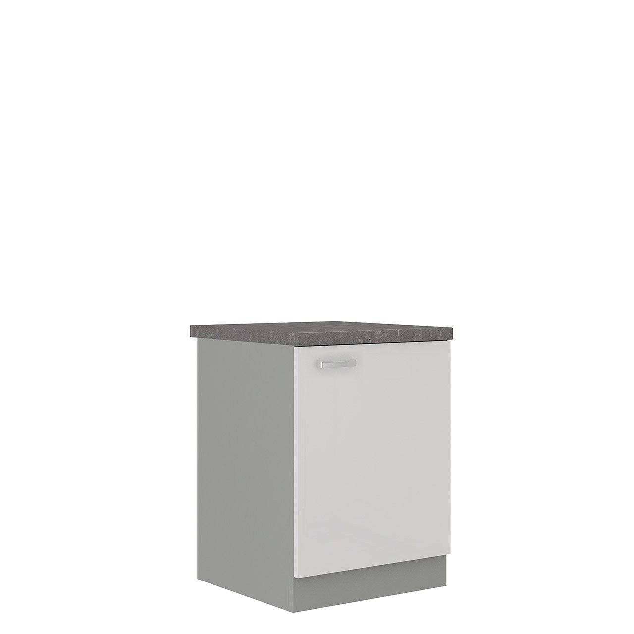 Dolná kuchynská skrinka Milo 60 D 1F BB (sivá + biely lesk)