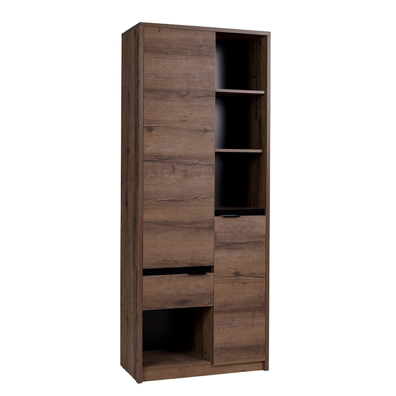 Regál Vordeko VD8 (dub monastery + čierny lesk)