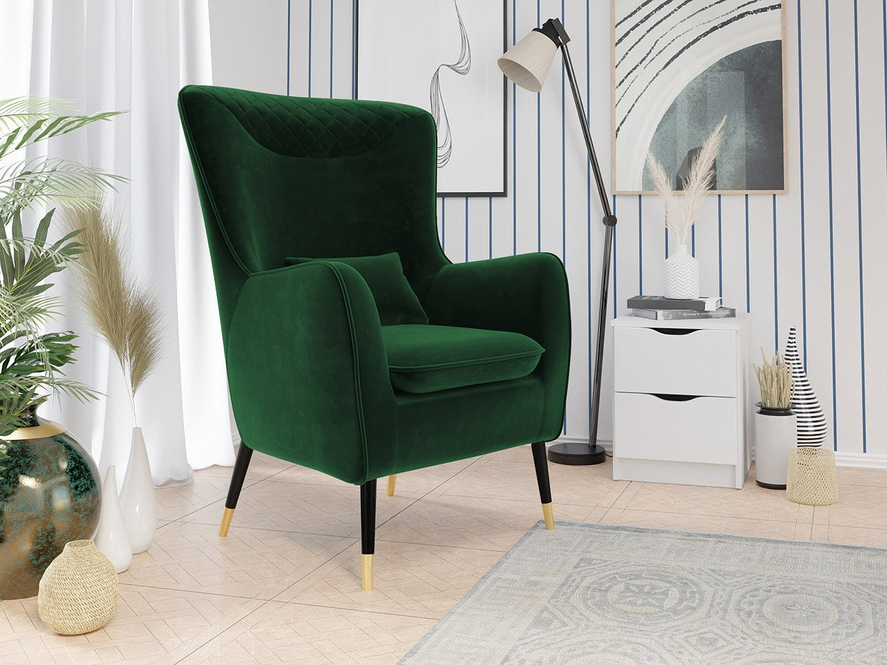 Kreslo Artemis  (tmavozelená)