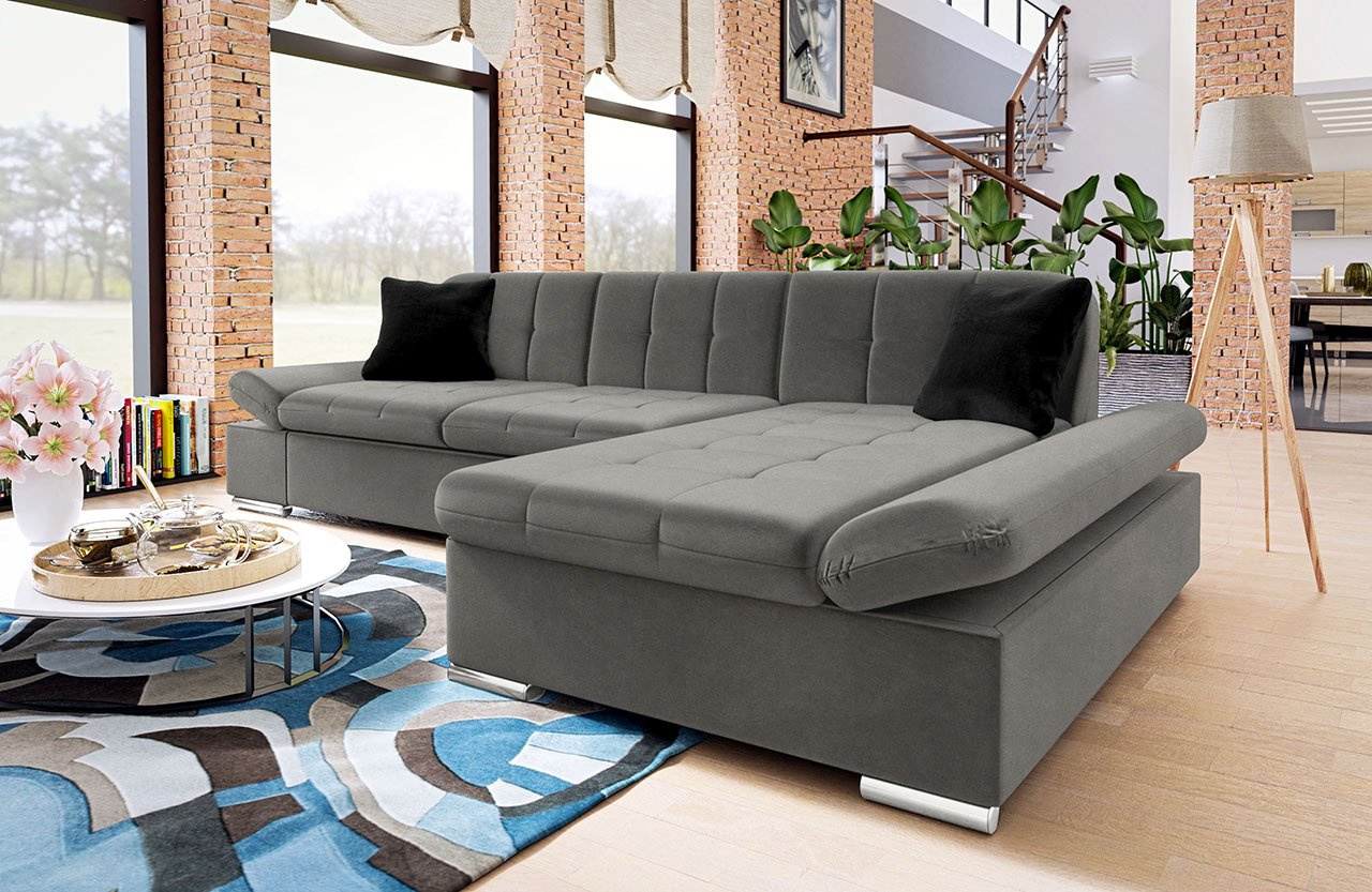 Rohová sedacia súprava Makalu (grafit)