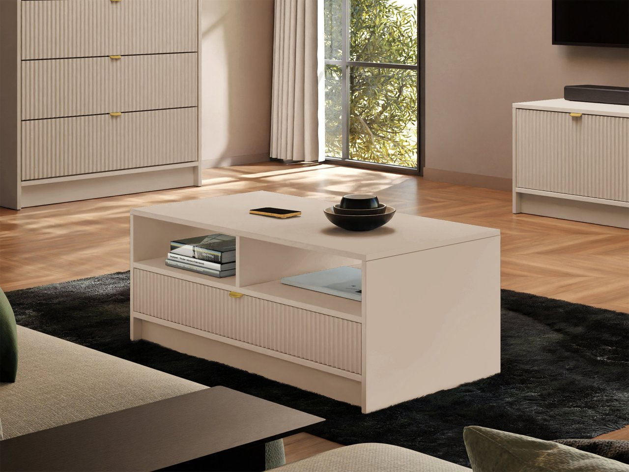 Konferenčný stolík Rozoma 1SZ (piesková béžová)