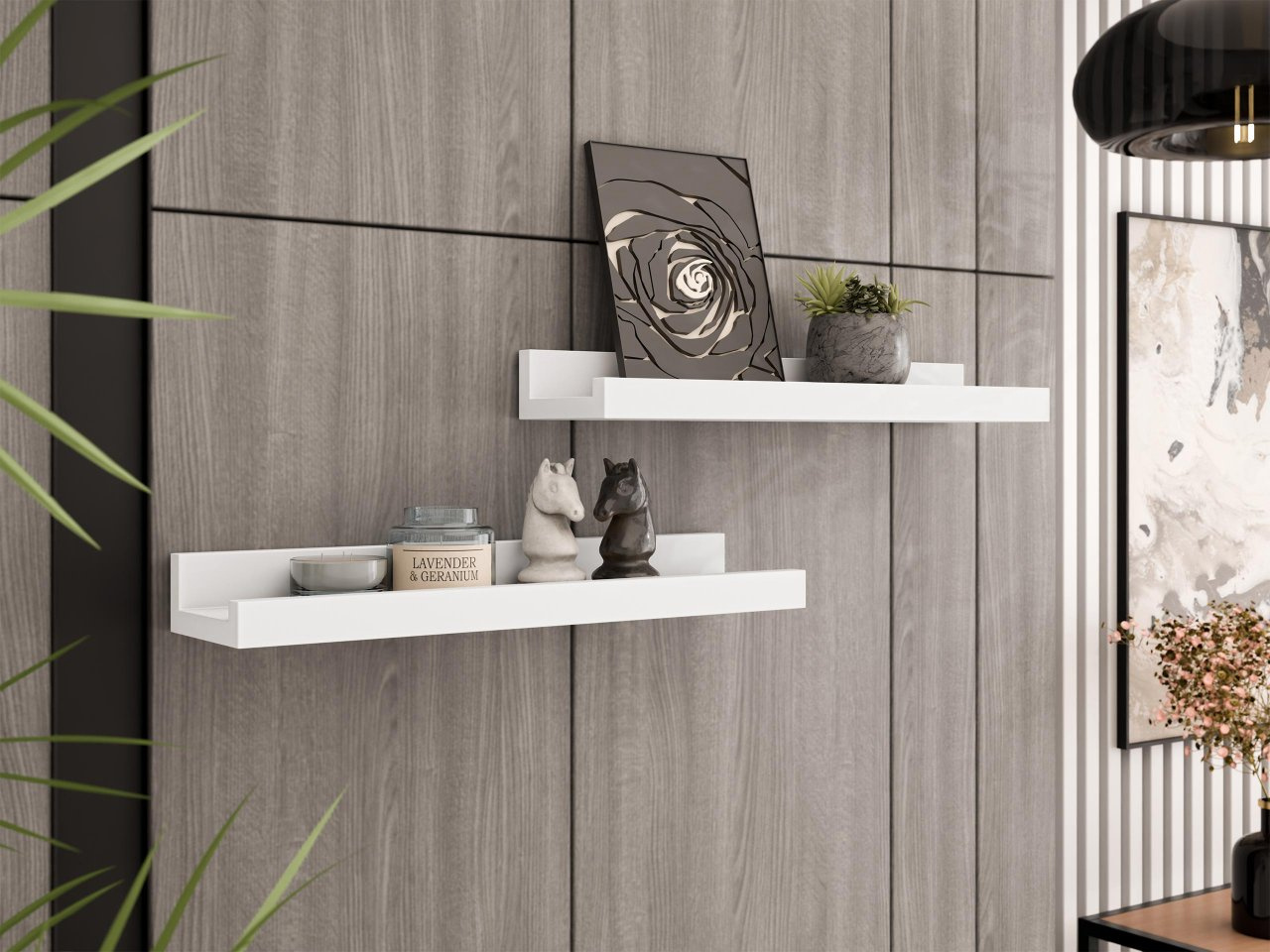 Set 2 ks poličiek Daphir (biela)