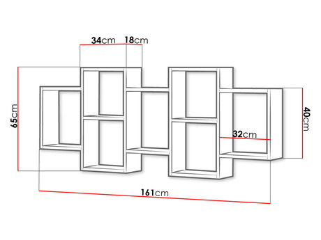 Polica Cyzara 1 (grafit) *bazár