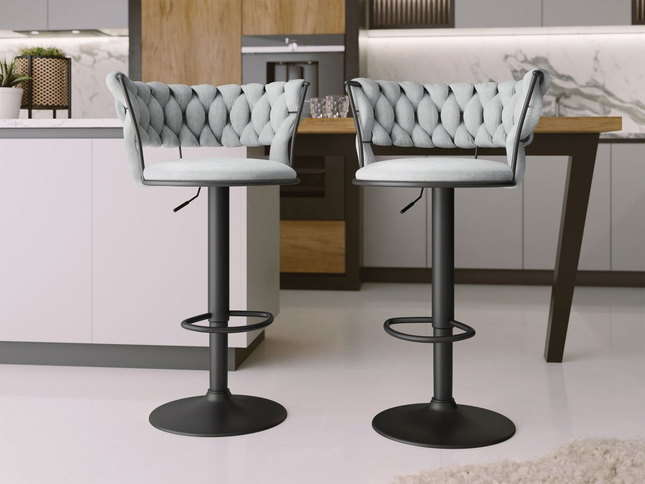 Set barových stoličiek Archie DC-1141/CM (čierna + sivá)