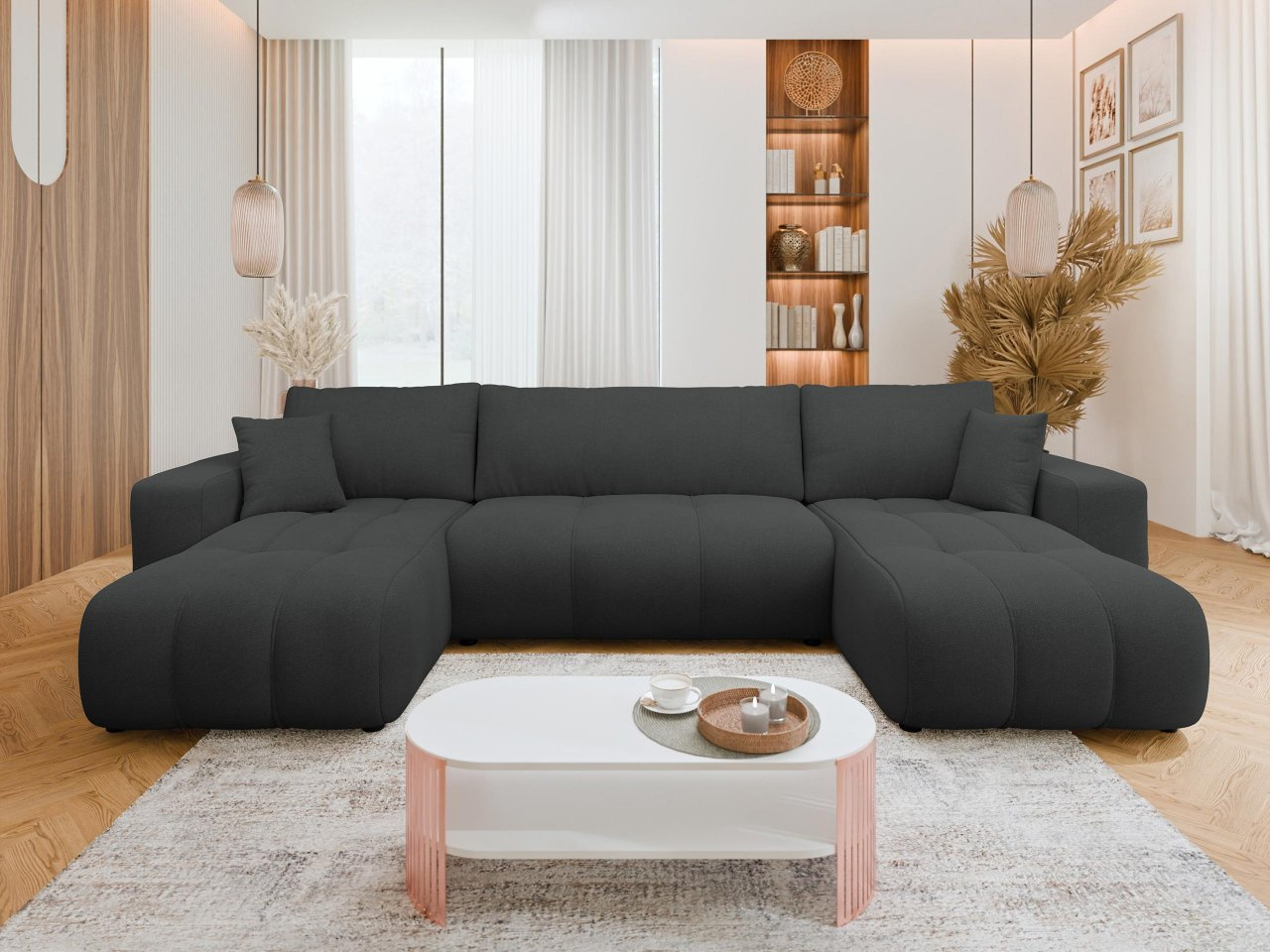 Rohová sedacia súprava U Lorew U (antracit)