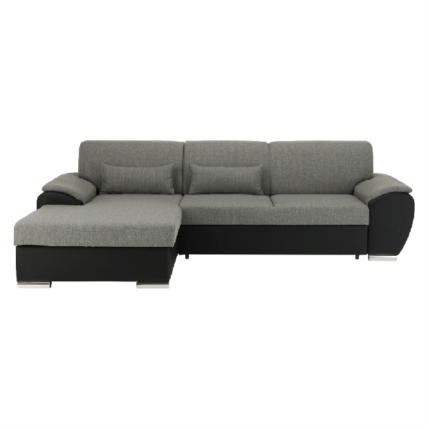 Rohová sedačka Emma malá (čierna + sivá) (L)