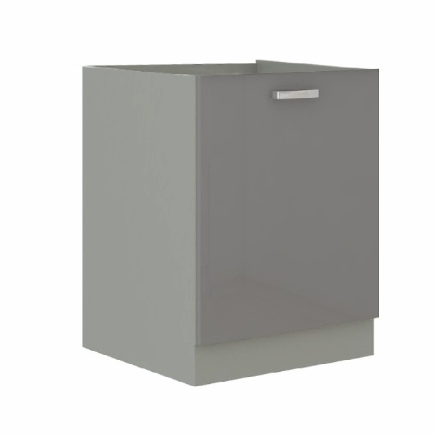 Dolná kuchynská skrinka 60 D 1F BB Pleitton (sivý lesk) *výpredaj