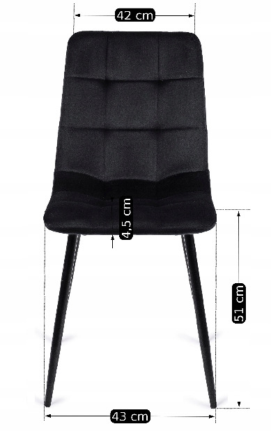 Jedálenská stolička Permite (čierna) 
