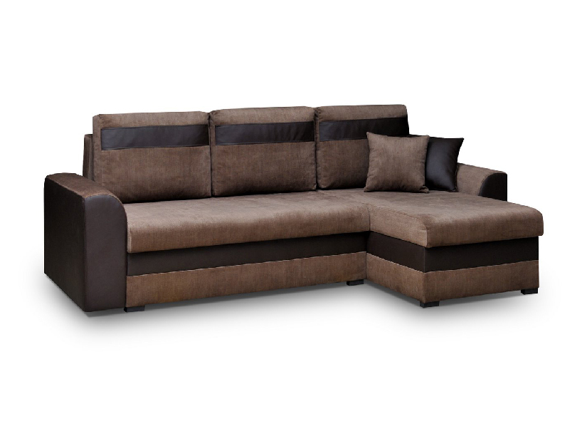 Rohová sedačka Madlyn (hnedá + tmavohnedá) (P)