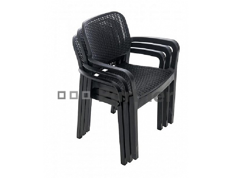 Záhradná zostava Kara mini 1+4 (antracit) (Plast)