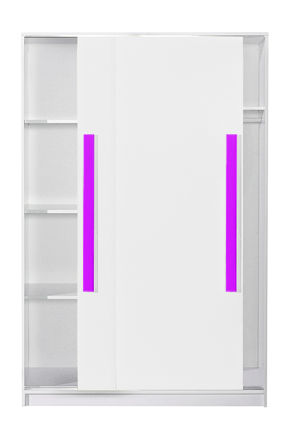 Šatníková skriňa Gullia 12 (biela + fialová)