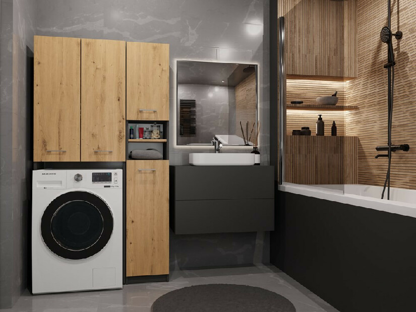 Kúpeľňová zostava Molinos 2 (antracit + dub artisan)