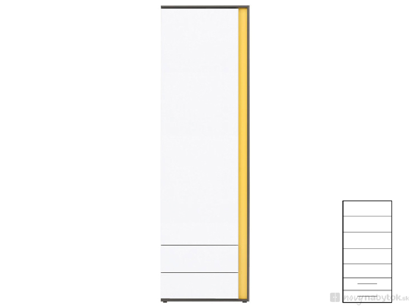 Policová skriňa BRW Graphic REG1D2SL lesk biely