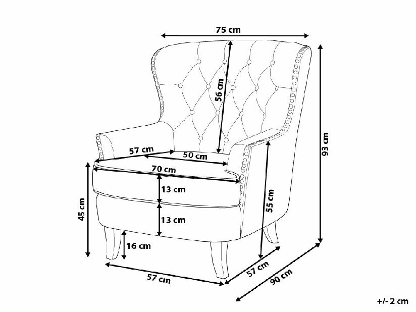 Kreslo ušiak Vaner (béžová)