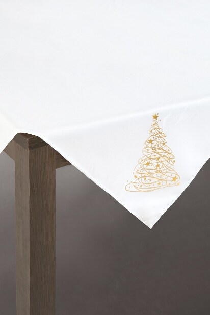 Obrus 85X85 cm Carol (biela + zlatá) (1 ks)