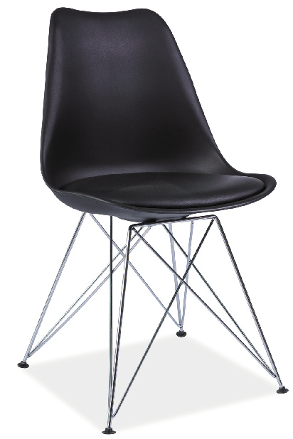 Jedálenská stolička Tennie (čierna + chróm)