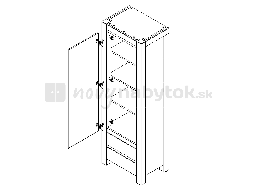 Policová skriňa BRW Agustyn REG1D2SL