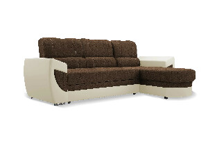 Rohová sedačka Trento (tmavohnedá + béžová) (P)